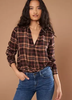 Blouse A Carreaux Bordeaux Tasco Sud Express