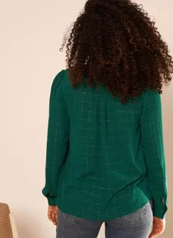 Blouse A Col Monte Avec Volant Bouteille Blouisa Sud Express