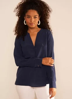 Blouse En 100% Soie Bleu Tyrah Sud Express