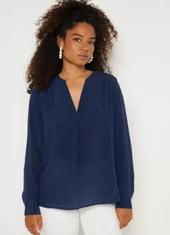 Blouse En 100% Soie Bleu Tyrah Sud Express
