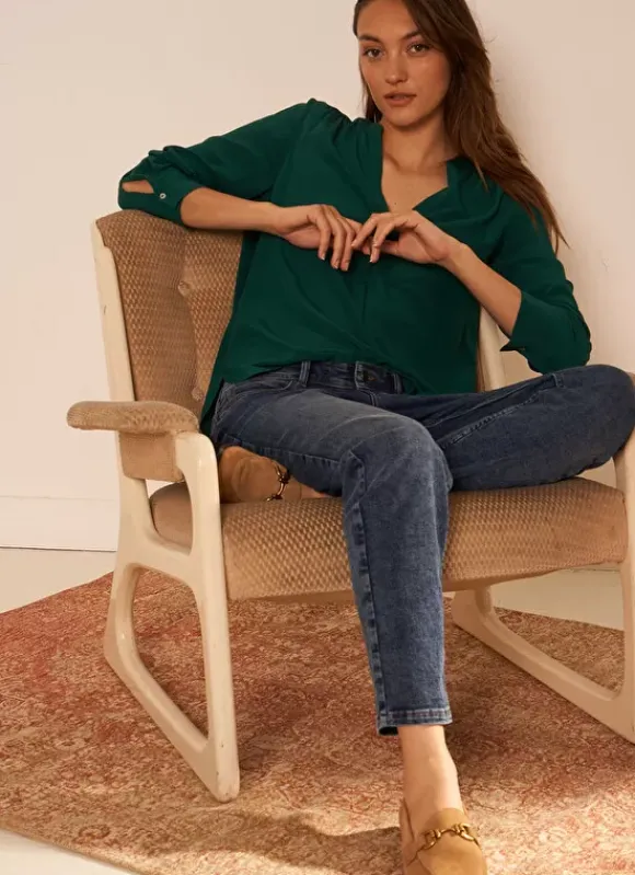 Blouse En 100% Soie Bouteille Tyrah Sud Express
