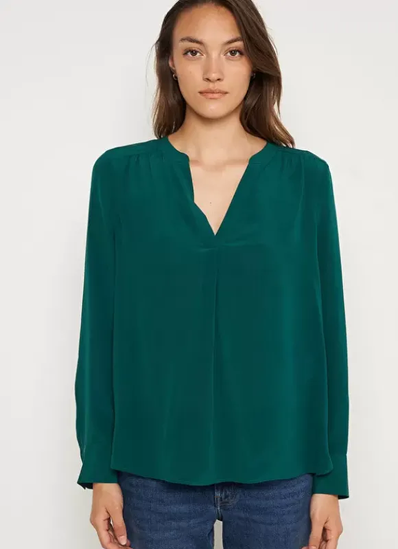 Blouse En 100% Soie Bouteille Tyrah Sud Express