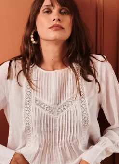Blouse Gaze De Coton Blanc Tasmine Sud Express