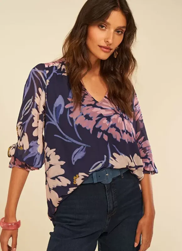 Blouse Imprimee Violet Tomary Sud Express