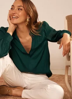 Blouse Satine A Col Tunisien Bouteille Teddy Sud Express