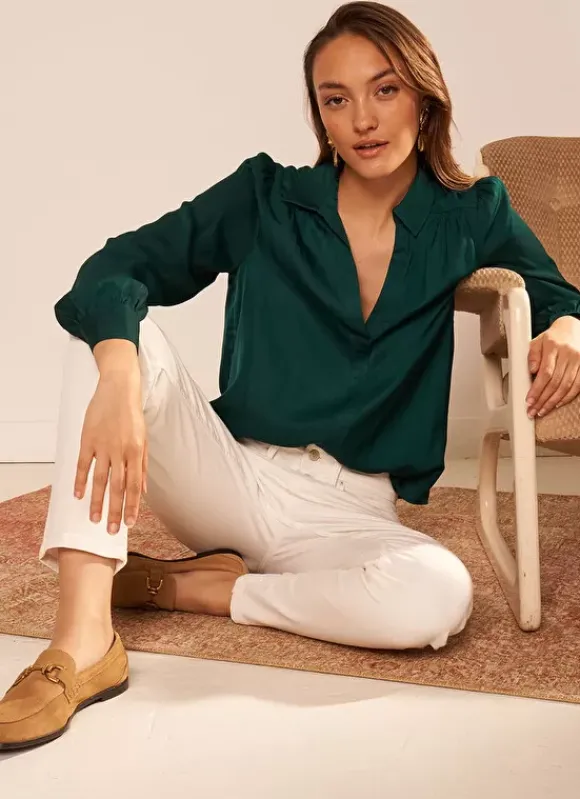 Blouse Satine A Col Tunisien Bouteille Teddy Sud Express