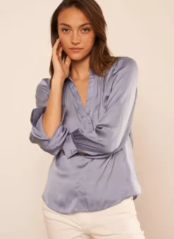 Blouse Satine Col Tunisien Neptune Teddy Sud Express