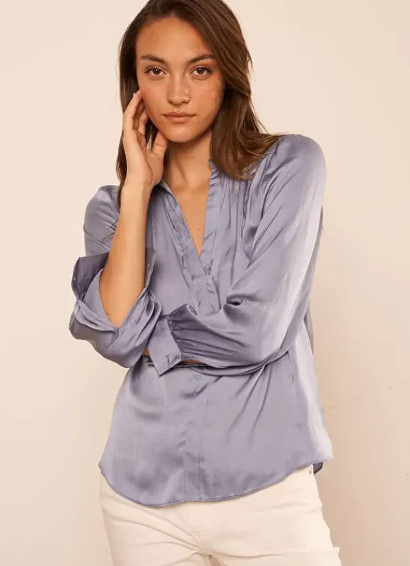 Blouse Satine Col Tunisien Neptune Teddy Sud Express