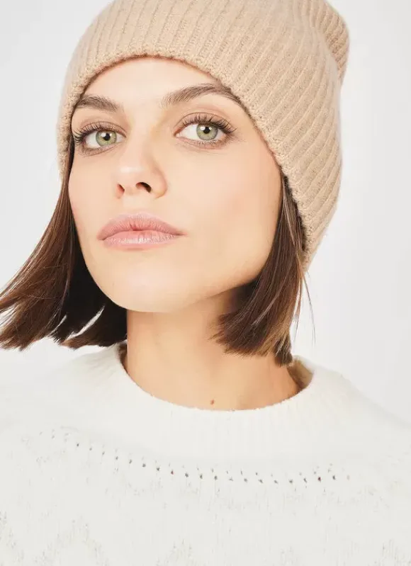 Bonnet 100% Cachemire Camel Bibou Sud Express
