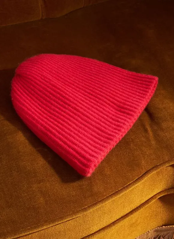 Bonnet 100% Cachemire Framboise Bibou Sud Express