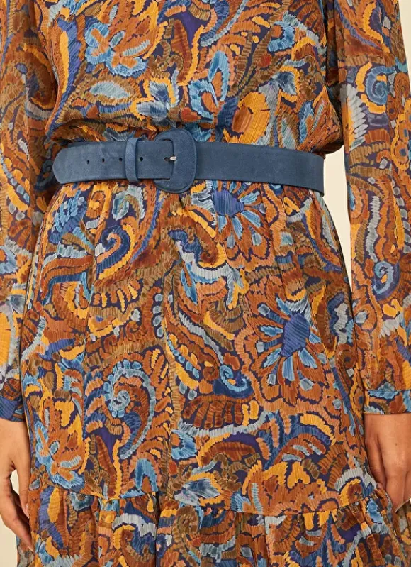 Ceinture En Croute De Cuir Indigo Celinda Sud Express