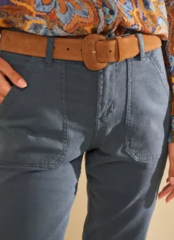 Ceinture En Croute De Cuir Camel Celinda Sud Express