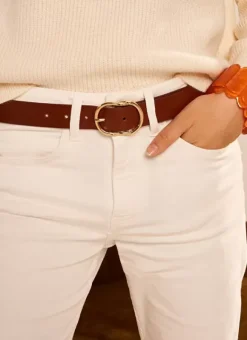 Ceinture En Cuir, Boucle Ovale Camel Calie Sud Express