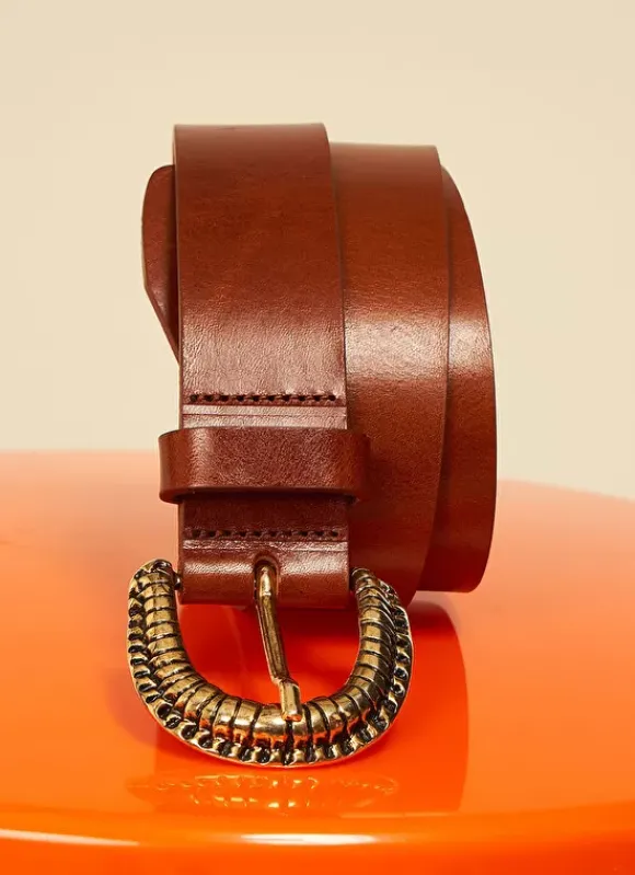 Ceinture En Cuir Camel Cedra Sud Express