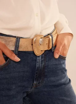 Ceinture En Cuir Gold Cindy Sud Express