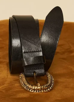 Ceinture En Cuir Noir Cedra Sud Express