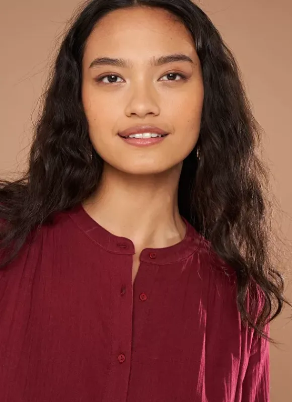 Chemise A Col Rond Bordeaux Cameline Sud Express