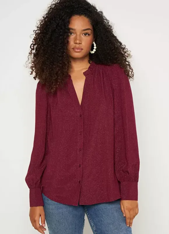 Chemise A Col Tunisien Bordeaux Cariba Sud Express