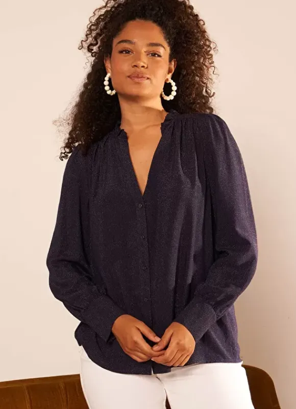 Chemise A Col Tunisien Marine Cariba Sud Express