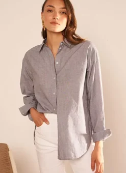 Chemise Ample En Popeline De Coton Gris Cascada Sud Express