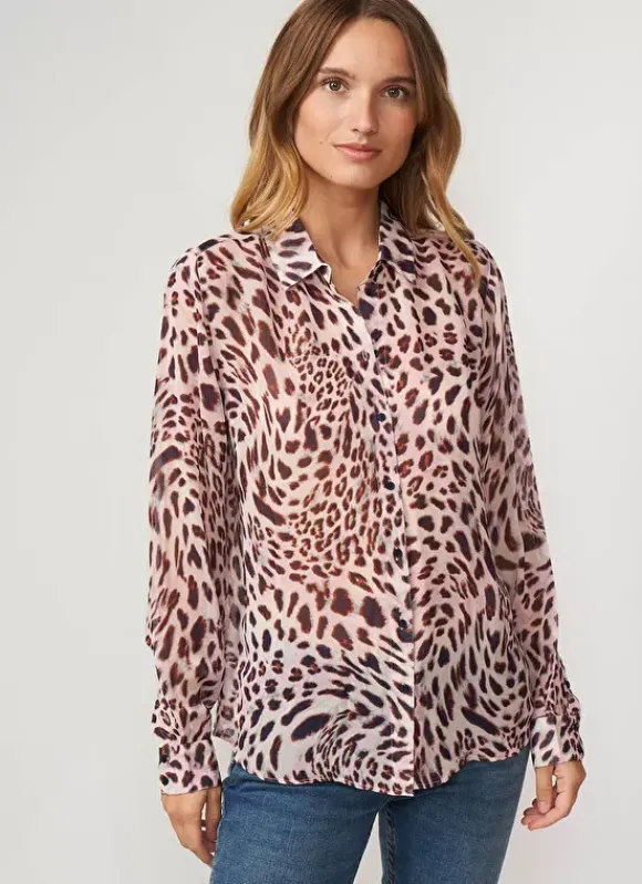 Chemise Cintree Leopard A Manches Longue... Poudre Caeva Sud Express