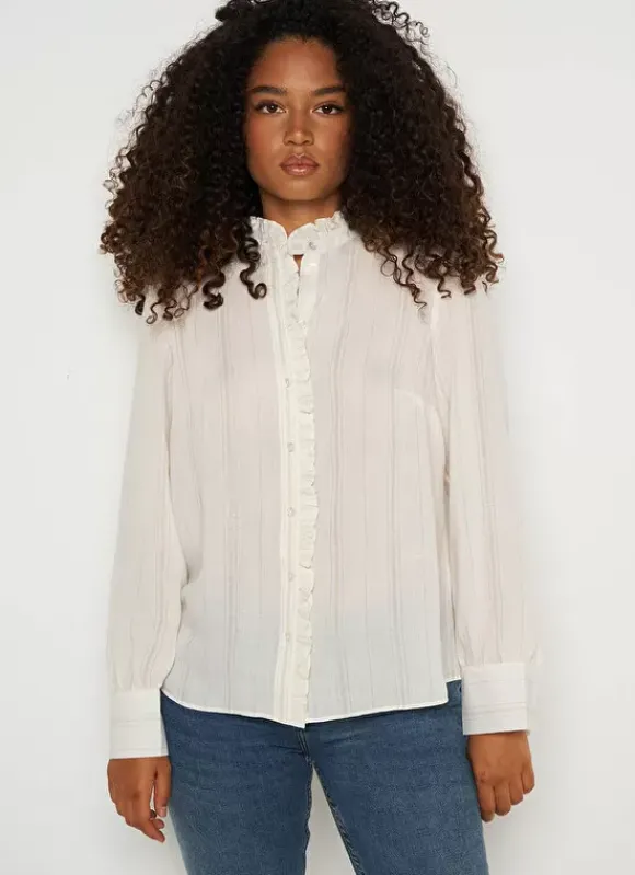 Chemise Details Fils Dores Ecru Calika Sud Express