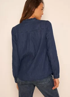 Chemise En Jean A Manches Longues Dark Stone Castellenia Sud Express