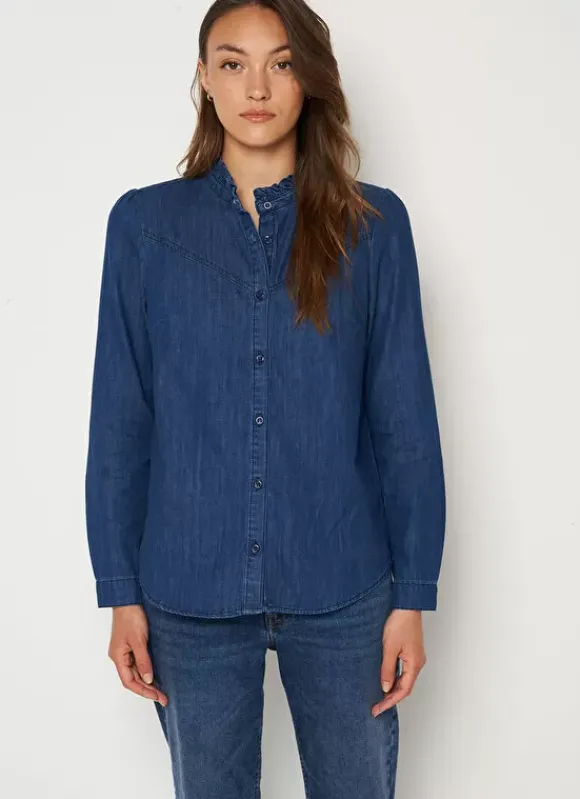 Chemise En Jean A Manches Longues Dark Stone Castellenia Sud Express
