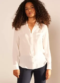 Chemise En Soie A Manches Longues Ecru Cyrah Sud Express