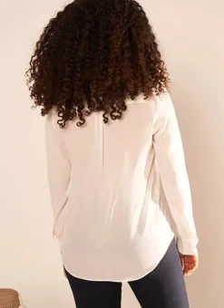Chemise En Soie A Manches Longues Ecru Cyrah Sud Express