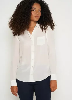 Chemise En Soie A Manches Longues Ecru Cyrah Sud Express