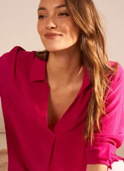 Chemise En Soie Framboise Tibla Sud Express