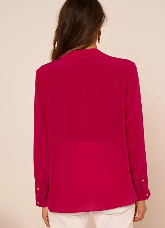 Chemise En Soie Framboise Tibla Sud Express
