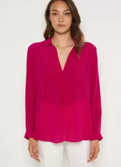 Chemise En Soie Framboise Tibla Sud Express