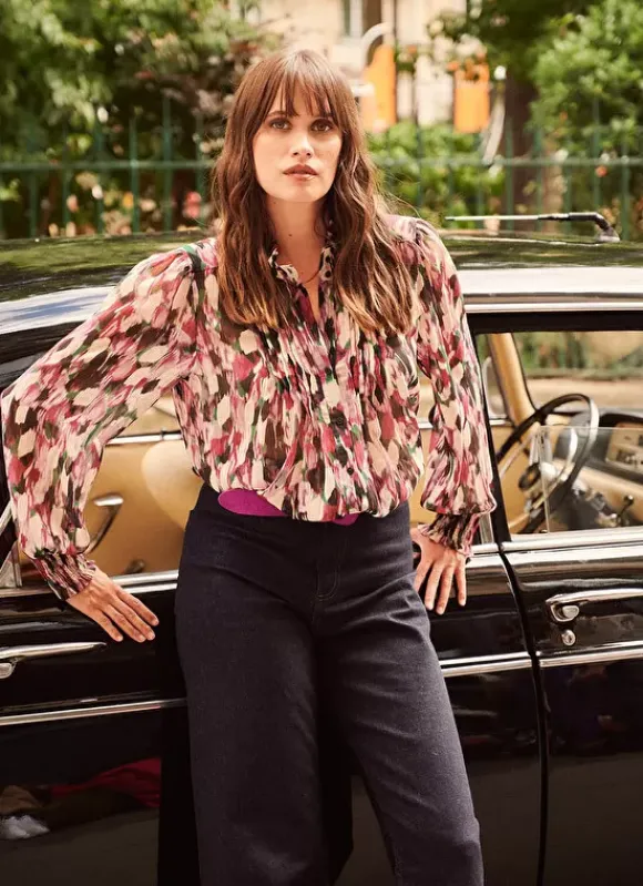 Chemise Impirmee A Manches Longues Framboise Cebby Sud Express