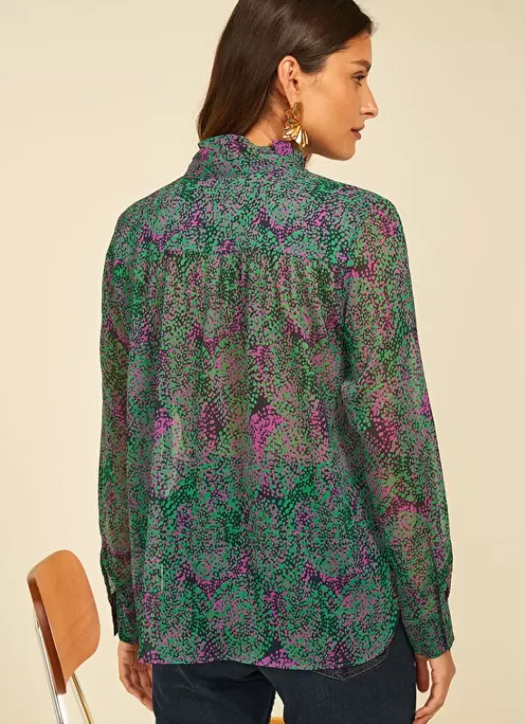 Chemise Imprimee A Manches Longues Vert Cowie Sud Express