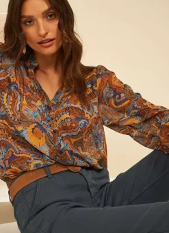 Chemise Imprimee Indigo Cagathe Sud Express