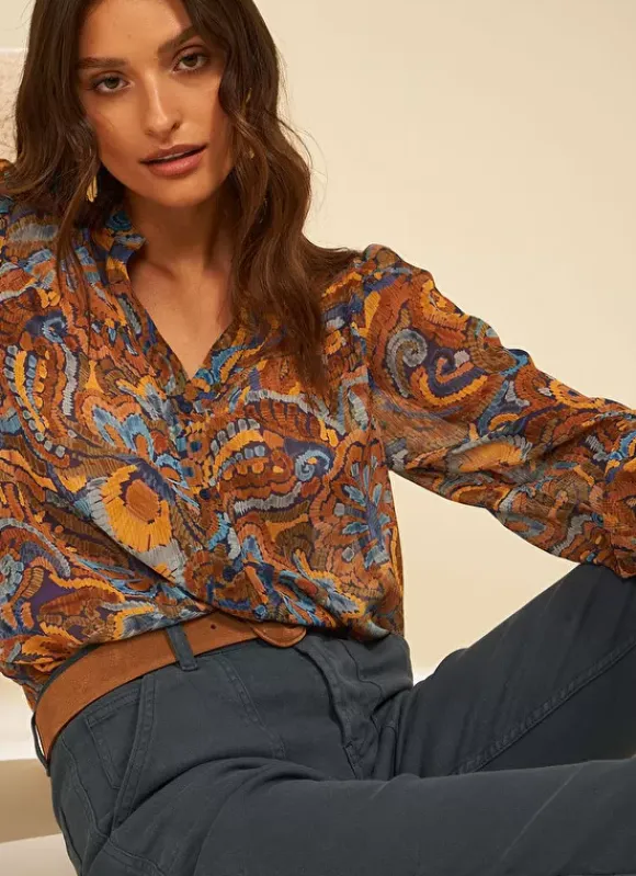 Chemise Imprimee Indigo Cagathe Sud Express