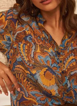 Chemise Imprimee Indigo Cagathe Sud Express