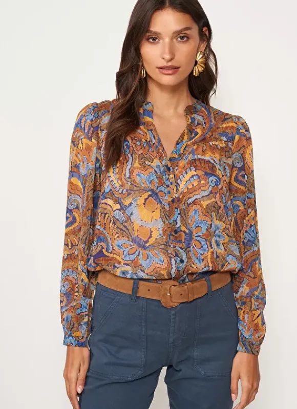 Chemise Imprimee Indigo Cagathe Sud Express