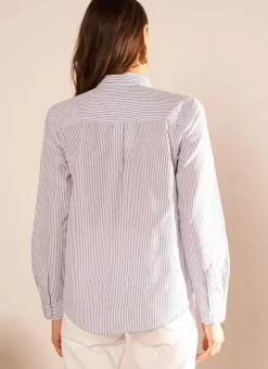Chemise Manches Longues A Rayures Bleu Calabama Sud Express