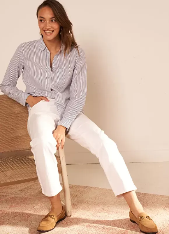 Chemise Manches Longues A Rayures Bleu Calabama Sud Express