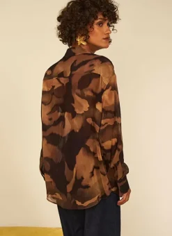 Chemise Oversize Imprimee Marron Cadalie Sud Express