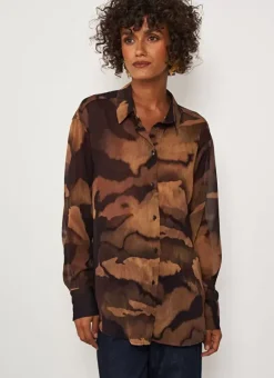 Chemise Oversize Imprimee Marron Cadalie Sud Express