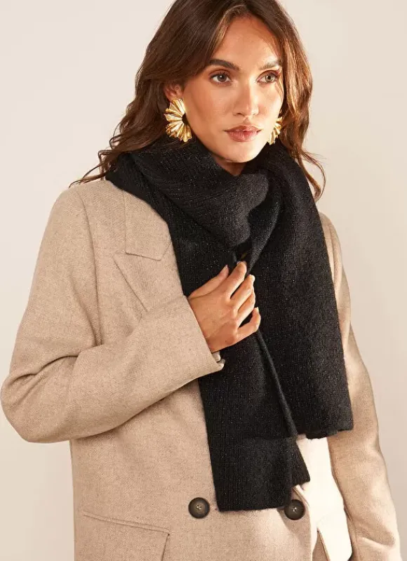 Echarpe A Cotes Avec Lurex Noir Espelette Sud Express