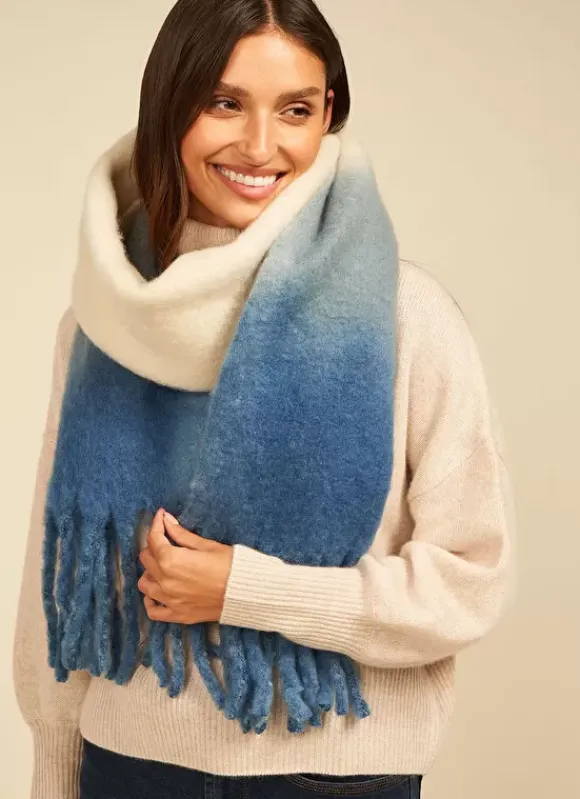 Echarpe Effet Tie And Dye Bleu Edona Sud Express