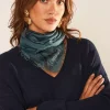 Foulard Carre En Laine Et Soie Indigo Epic Sud Express