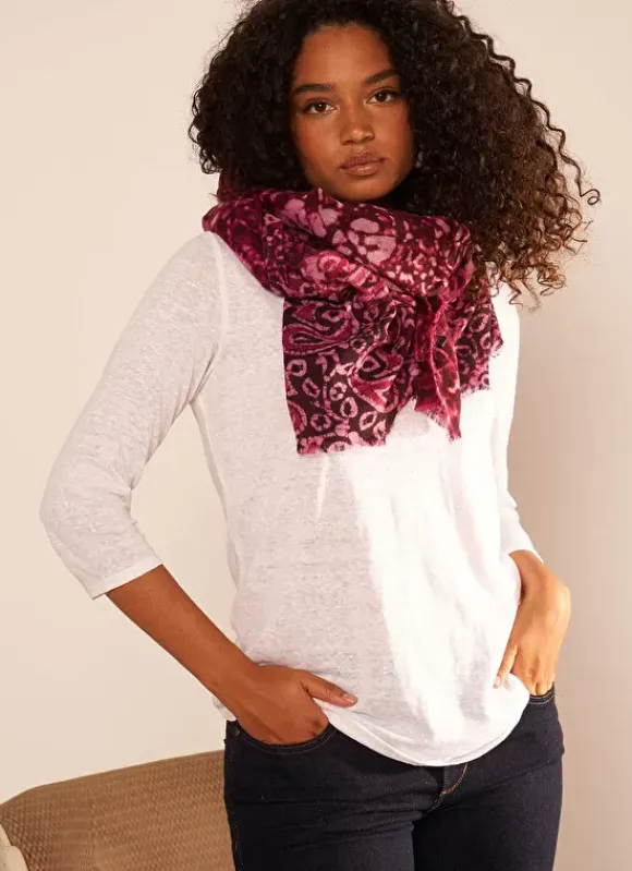 Foulard Imprime Framboise Edel Sud Express
