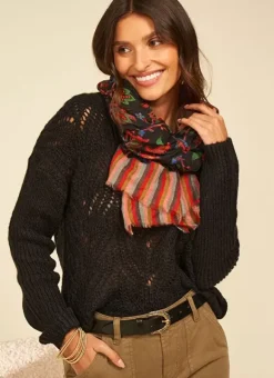 Foulard Imprime Noir Elsy Sud Express