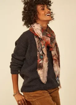 Foulard Imprime Orange Elouane Sud Express